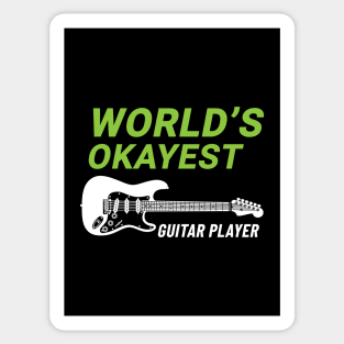 World's Okayest Guitar Player S-Style Electric Guitar Dark Theme Sticker